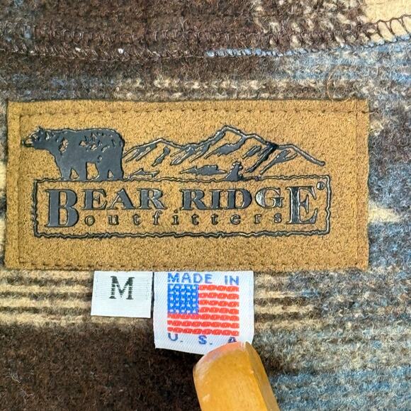 Bear Ridge Outfitters Vintage Duster Vest Jacket Medium USA Aztec Western 90s - Picture 5 of 10